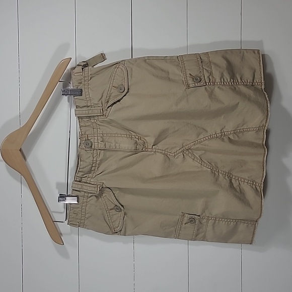 Ralph Lauren Polo Jeans Skirt Women's sz 10 Tan Cargo Mini Skirt - Picture 2 of 9